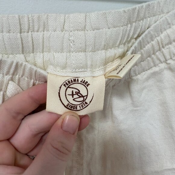 Panama Jack Men's Flat Front Linen Shorts in Cream Size XL NEW Bohemian Summer - Picture 5 of 11